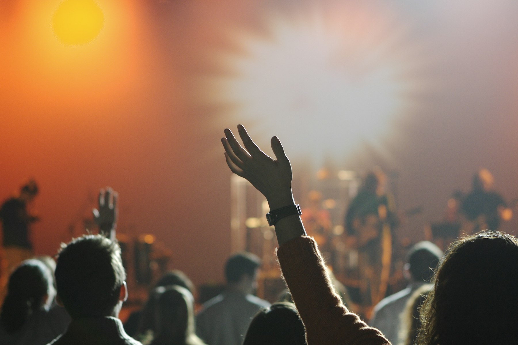 Hands raised in worship